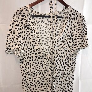 Black And White Print Short Dress